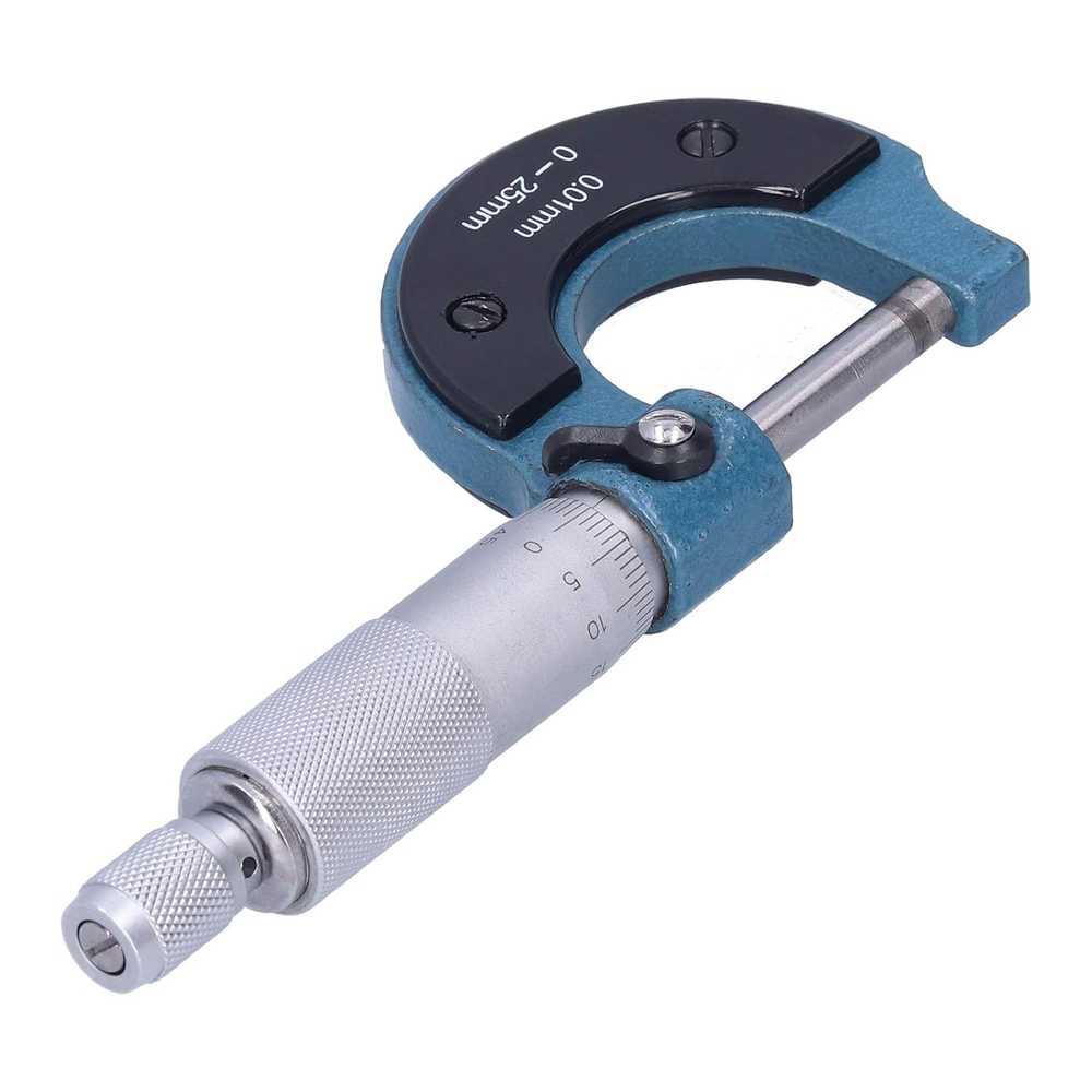 Micrometer Guage, outside Micrometer, 0‑25Mm Range 0.01Mm Resolution 0.03Mm Accu