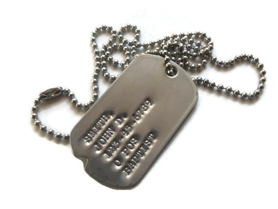 Real Standard Notched Military Issue GI Dog Tag Dogtag