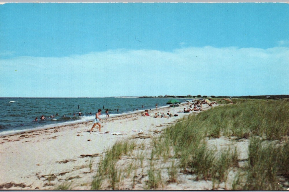 Oak Bluffs Martha's Vineyard MA - Beach Scene Chrome Massachusetts Postcard