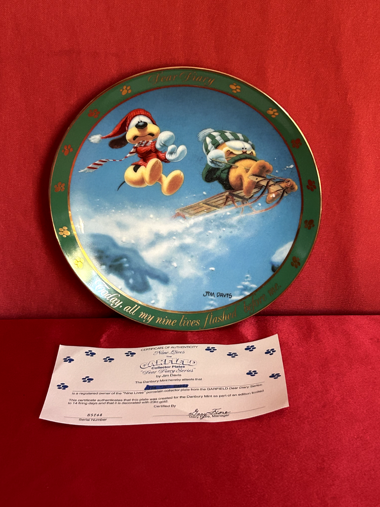Garfield Collector Plate, Danbury Mint Dear Diary Series 