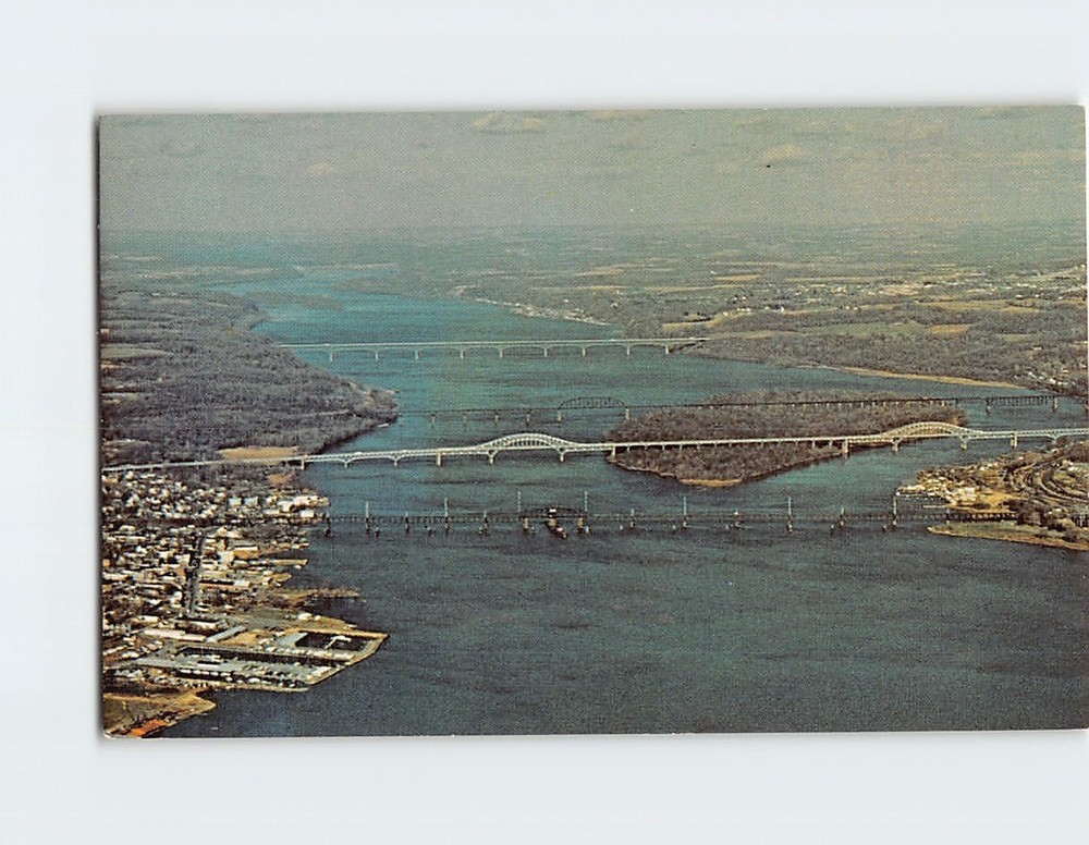 Postcard The Susquehanna River Havre de Grace Perryville Maryland USA