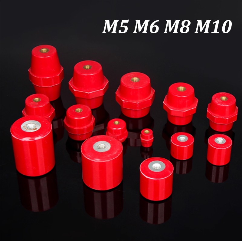 SM M5-M10 Brass Thread Standoff Insulated Spacers Bus Bar Insulator BMC Red