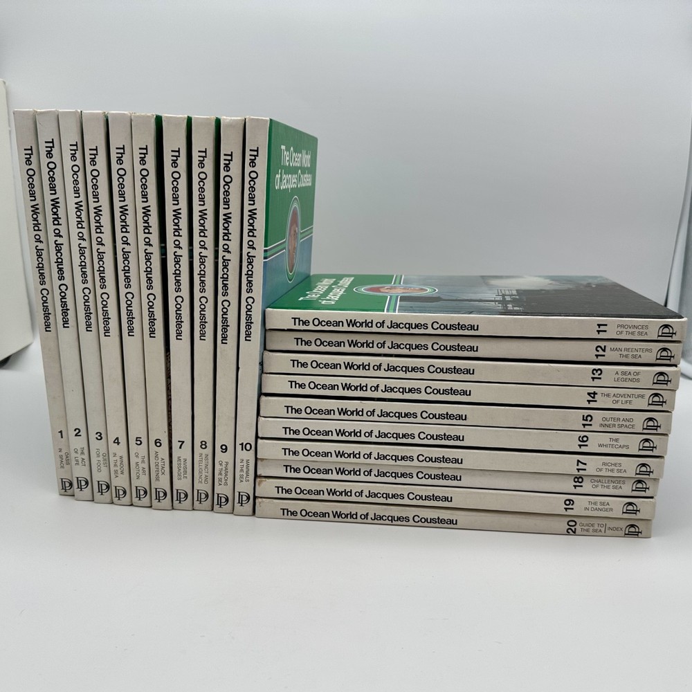 The Ocean World Of Jacques Cousteau 1973 Complete Set Volumes 1-20 1st Edition