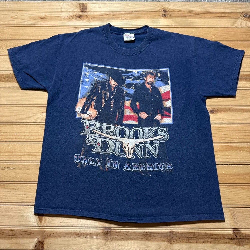 Vintage Y2K Brooks & Dunn Country Tour Neon Circus Wild West Show T-Shirt Large