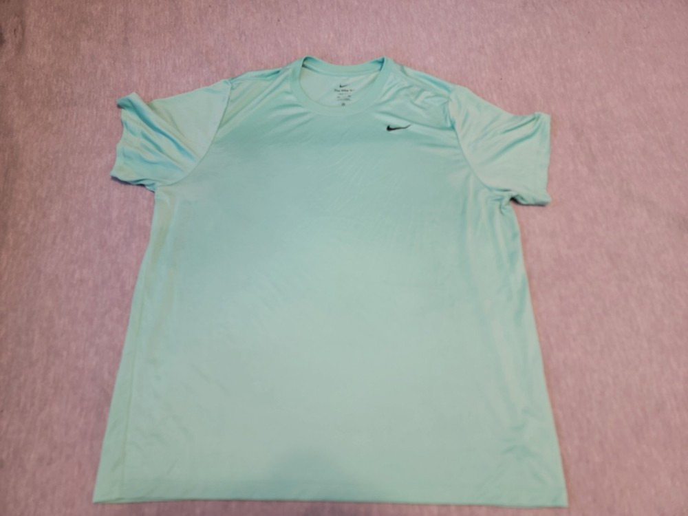 Nike Shirt Mens XXL Green Running Wicking Performance Stretch Workout Logo