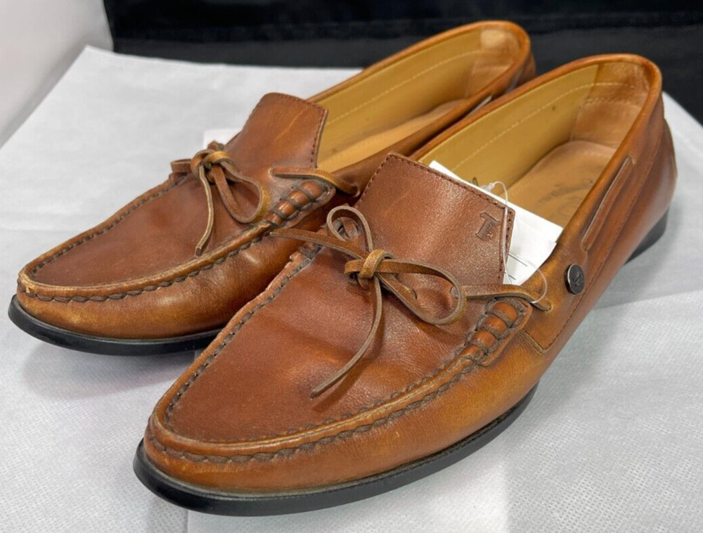 Tod’s Lacetto City Gommino Brown Leather Driving Loafers, Size 9 UK (10 US)