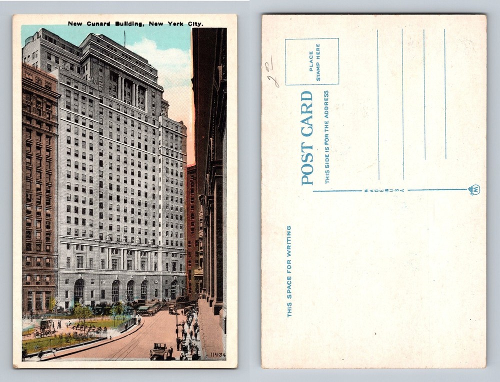 New York City NY, New Cunard Building Bowling Green Area, Vintage Postcard