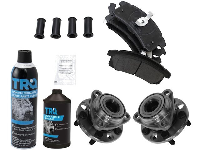 Front TRQ Brake Pad and Wheel Hub Kit fits Pontiac Sunbird 1992-1994 84SXNM