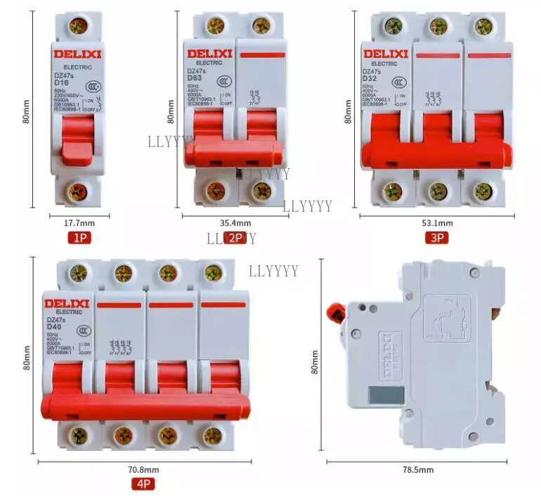 1x NEW Delixi DZ47-125 DZ47125 2P 80A 100A 125A Air-Switch Circuit Breaker