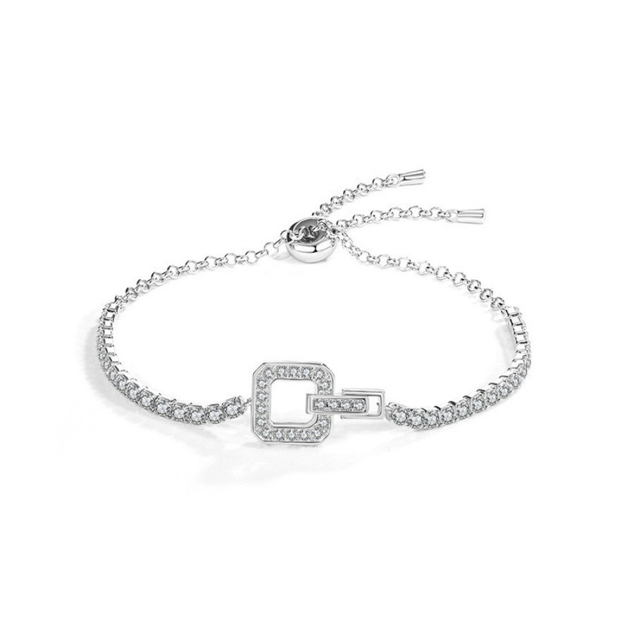 Dainty Gold Silver Bracelets Set for Women 18K Plated Link Cubic Zirconia