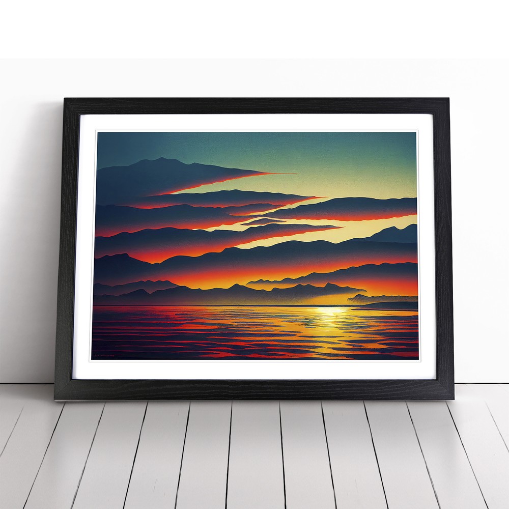 Handsome Ocean Sunset Wall Art Print Framed Canvas Picture Poster Decor