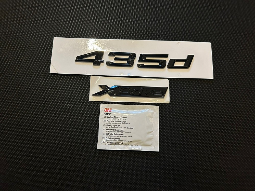 BMW 435d + Xdrive BADGE  IN GLOSS BLACK. FREE ALCOHOL WIPE