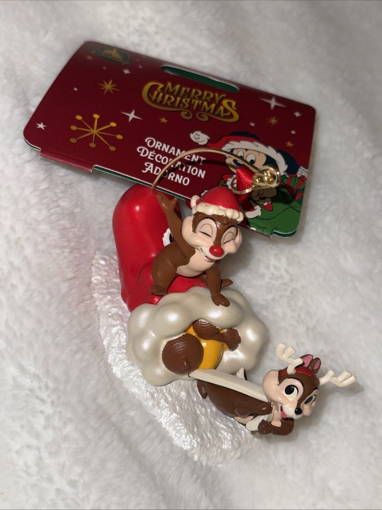 Disney Parks Chip 'n Dale Sled Sketchbook Christmas Ornament New with Tag