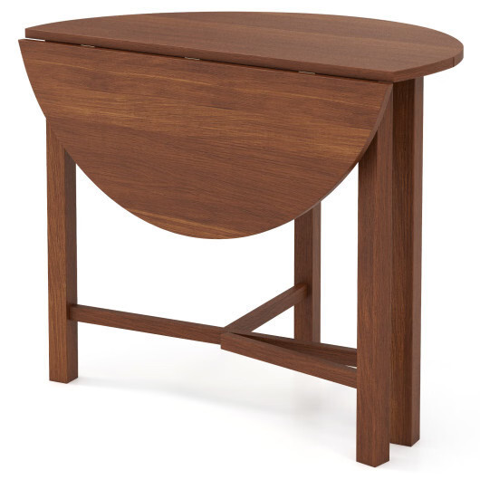 Dual Drop Leaf Dining Table for Small Spaces-Walnut - Color: Walnut