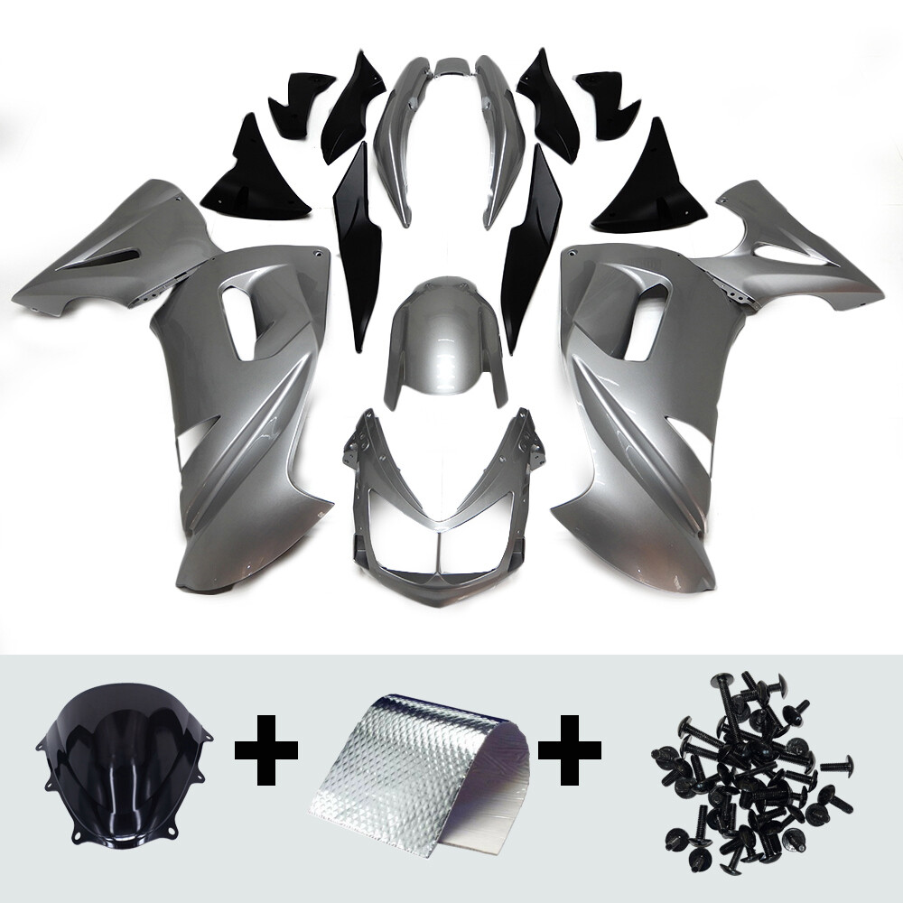Silver ABS Bodywork For Kawasaki ER-6F Ninja 650r 06 07 08 2006 2007 2008 Cowls