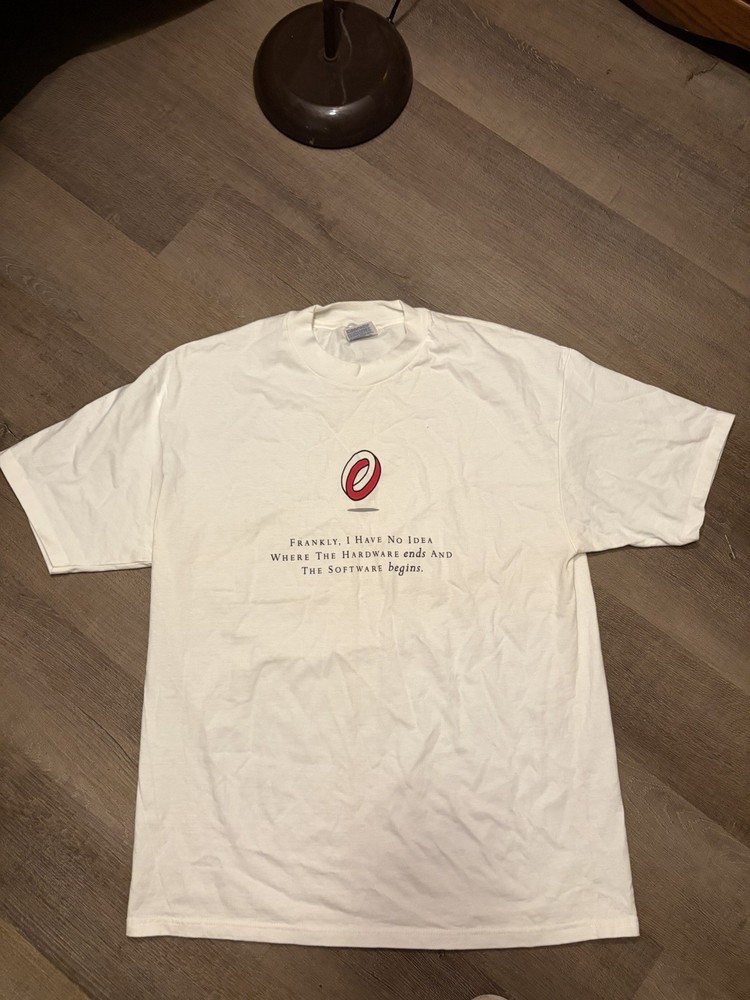 Vintage Y2K VTG COMPAQ Computers Hanes Beefy T Size XL White T-Shirt