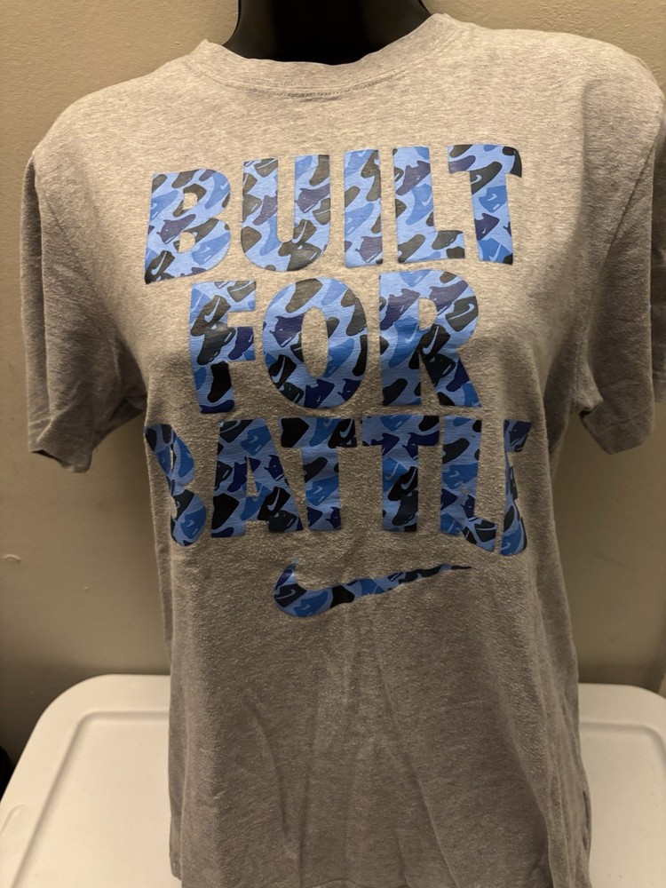 Nike Grey Mens  Blue Camouflage Tee Size M