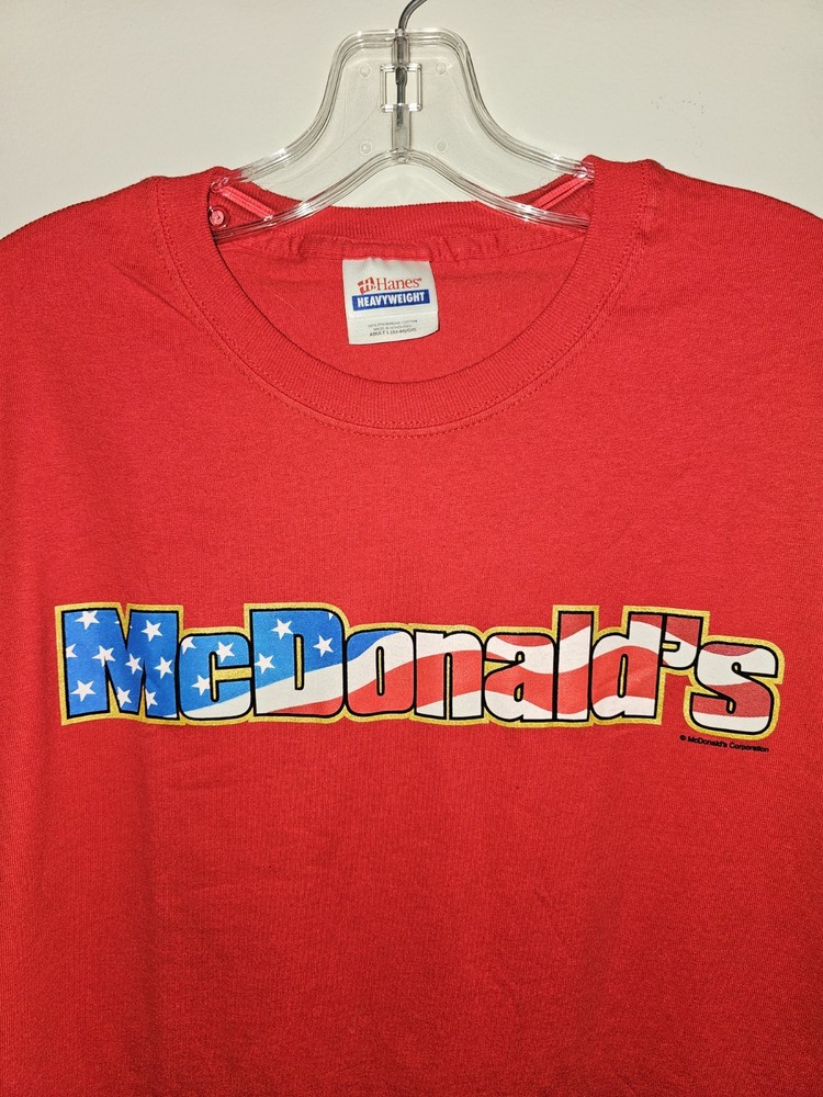 Vintage McDonalds USA Colorway Large Mens Red Graphic Logo Short Sleeve Tee