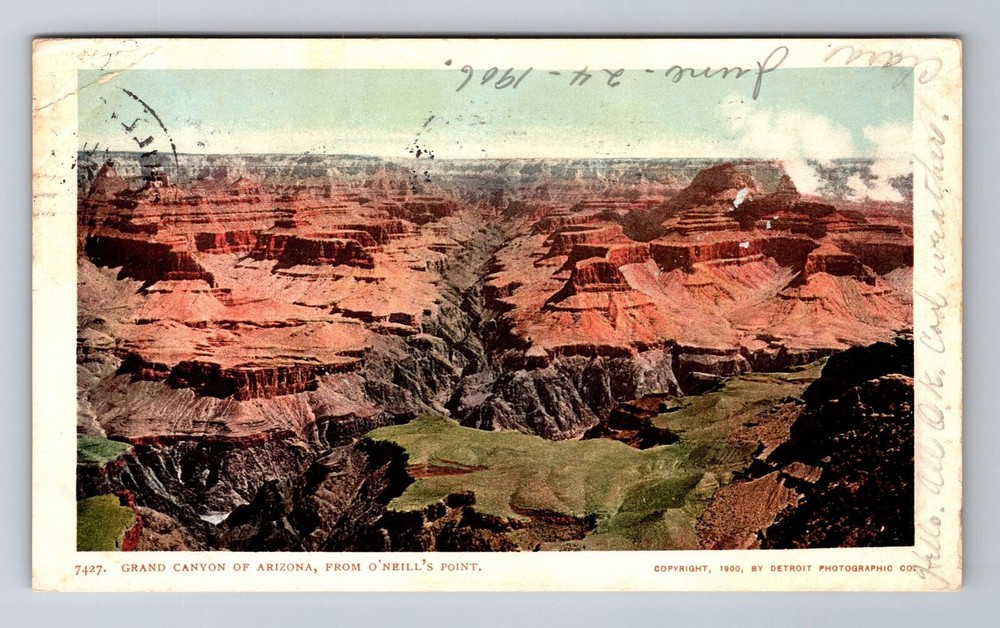 AZ- Arizona, Aerial Grand Canyon, Antique, Vintage c1906 Souvenir Postcard