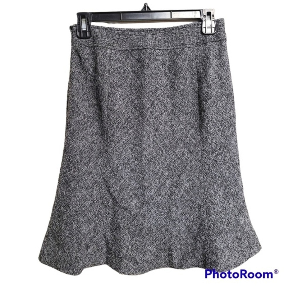 Ann Taylor Black And White Tweed A Line Skirt Women's Size 00 Petite