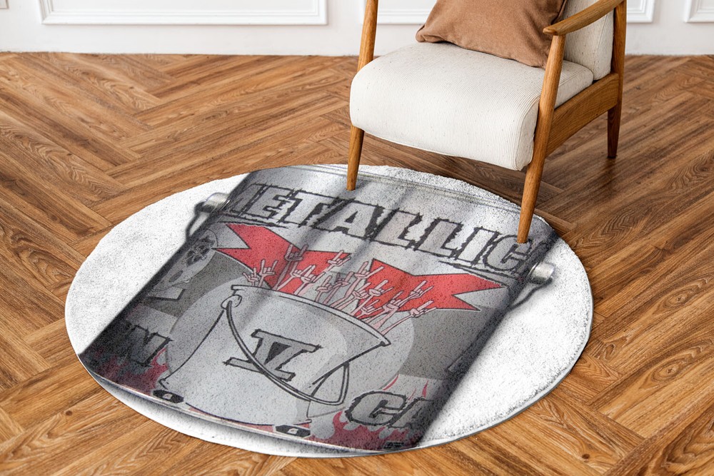 Metallica Rug Fan Can 5 Live Album Art Round Rug Home Decor Fan-made 24-47in
