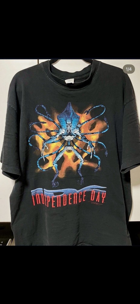Vintage 90s Alien Movie Promo Shirt Independence Day Size XL