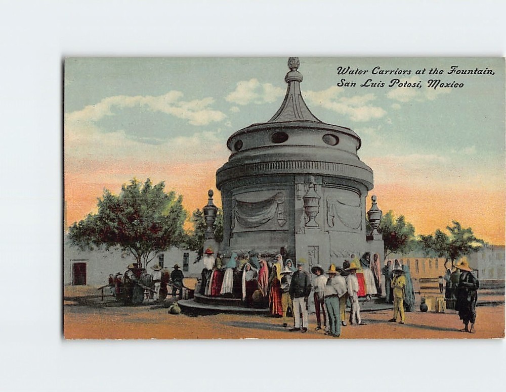 Postcard Water Carriers at the Fountain San Luis Potosi Mexico