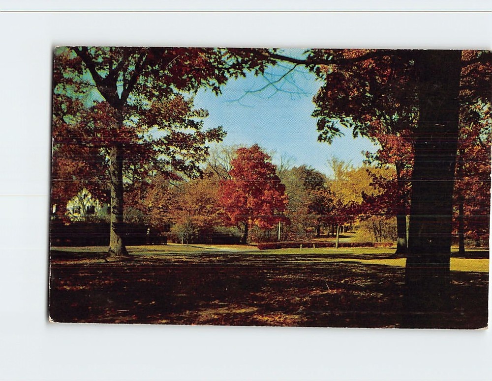 Postcard Autumn Scene When the Leaves Begin to Fall in Vermont USA