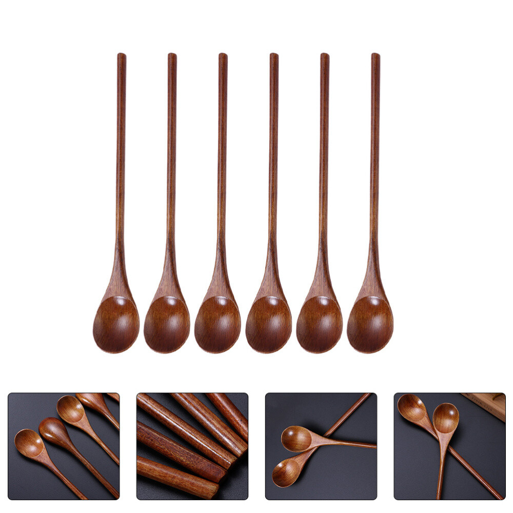 6 Pcs Old Paint Mixing Spoon Noodles Leaky Kitchen Stuff Honey