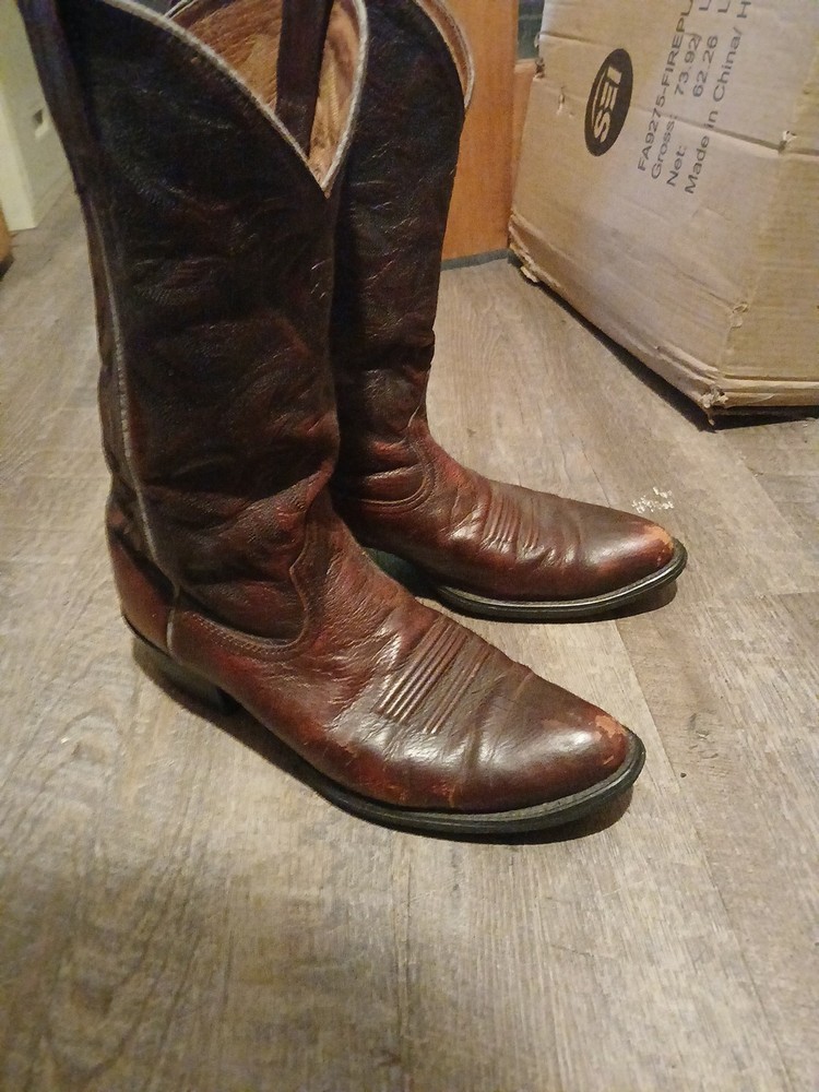 Ariat Heritage R Toe Distressed Brown Cowboy Boots for Men Size 11.5 D