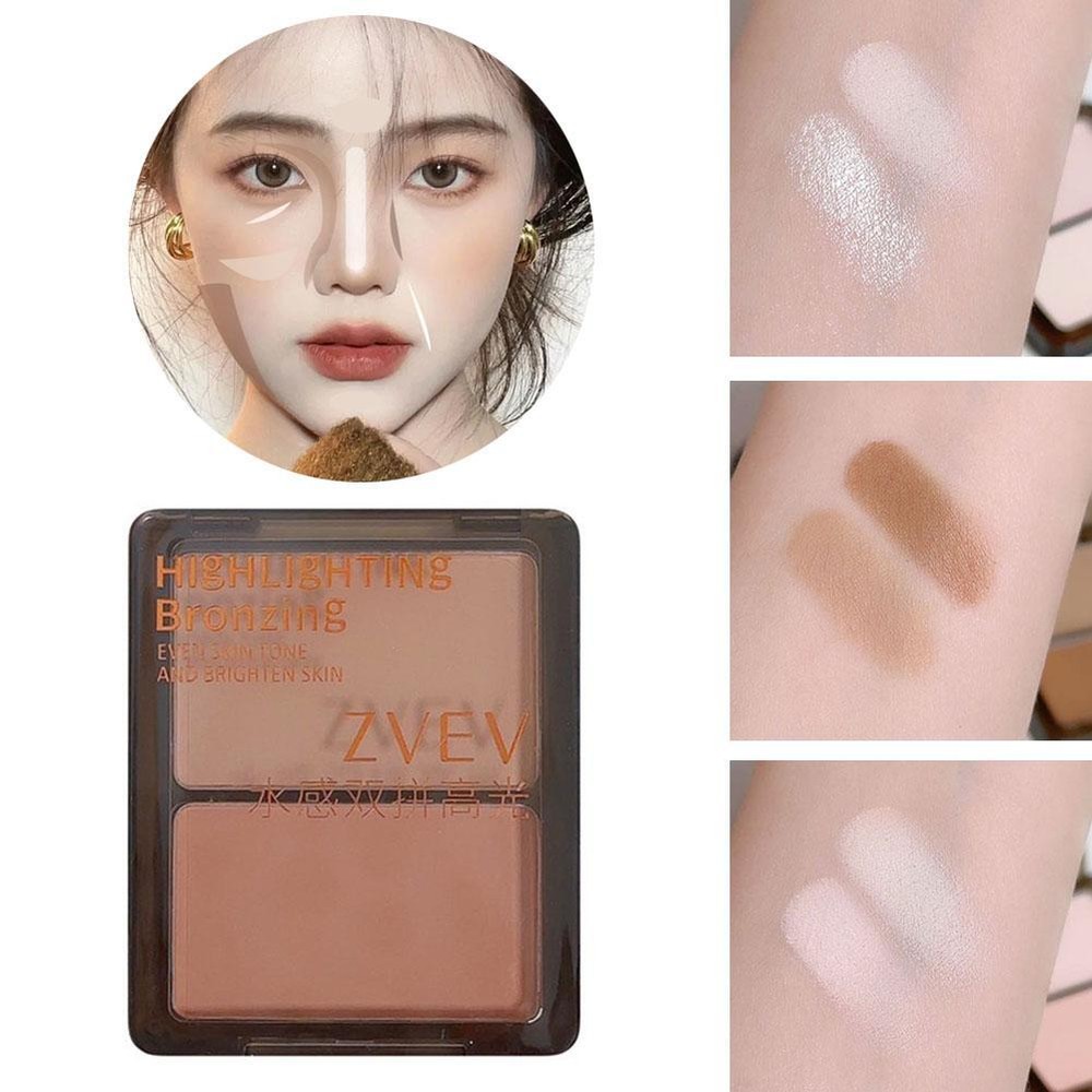 Dual Highlighter Palette Matte Nose Shadow Shadow Blush Highlighter GXA