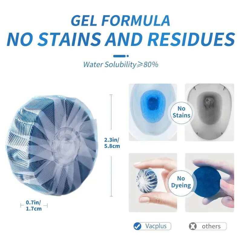 15-Pack Automatic Bleach Toilet Cleaner Stain Remover Blue Tabs  