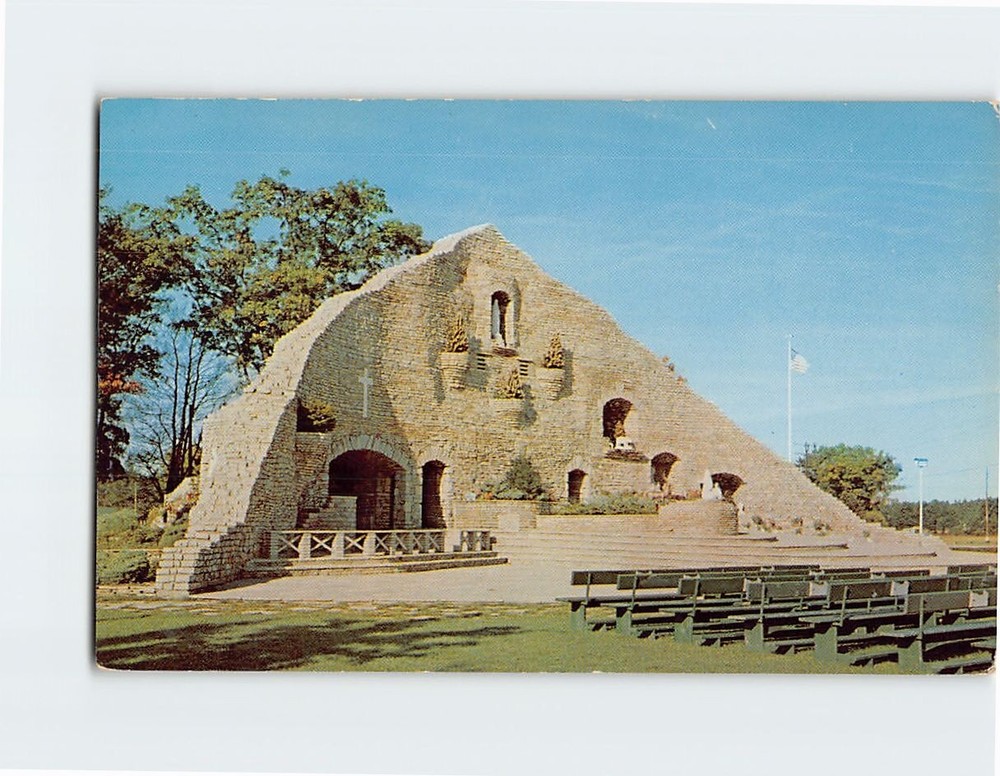Postcard Our Lady of the Woods Shrine Mio Michigan USA