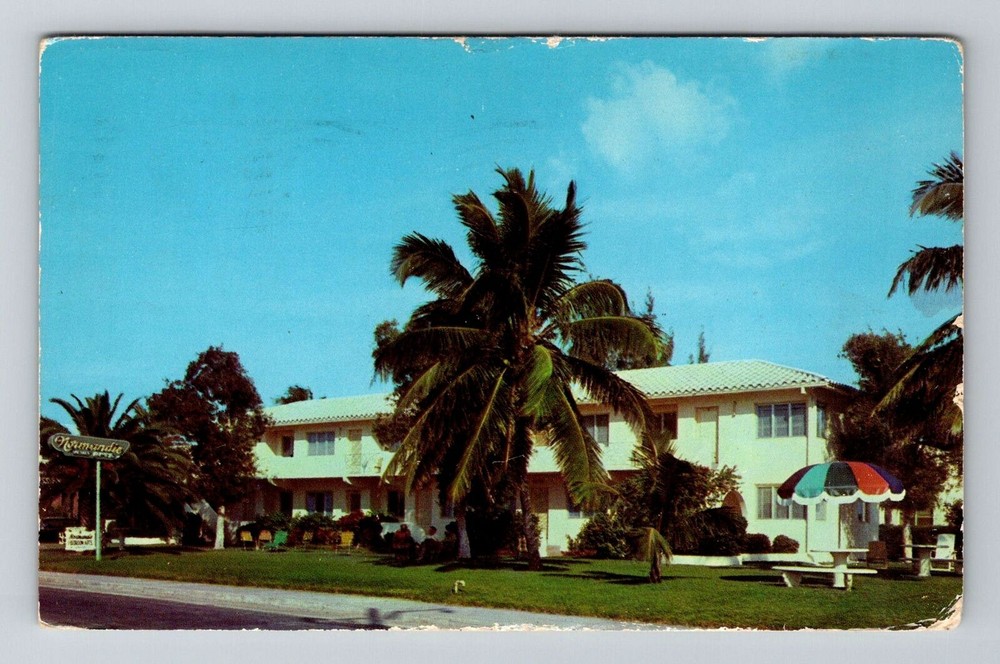 Hollywood FL-Florida, Normandie Apartments, Advertising, Vintage Postcard