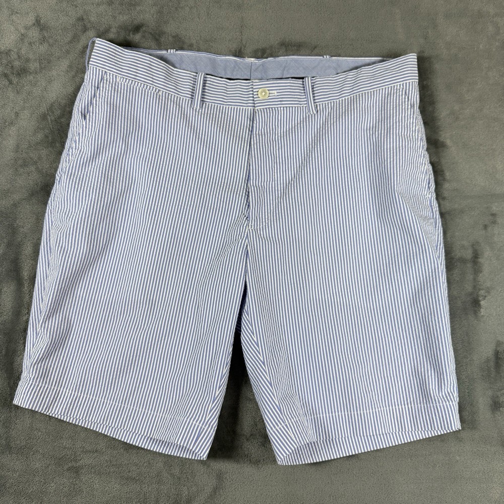 Polo Ralph Lauren Shorts Mens 38x9 Chino Seersucker Golf Striped Prospect Casual