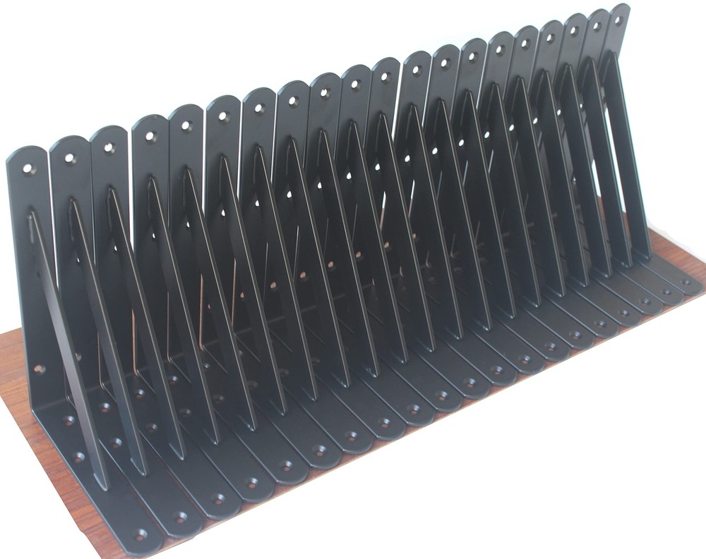 12 Pack L8 X H 6 Black Heavy Duty Shelf Brackets with Screws Metal Shelf Brack