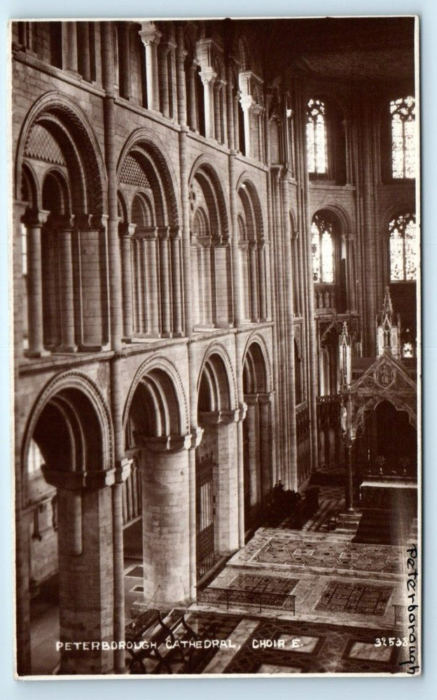 RPPC Choir East PETERBOROUGH Cathedral England UK Postcard
