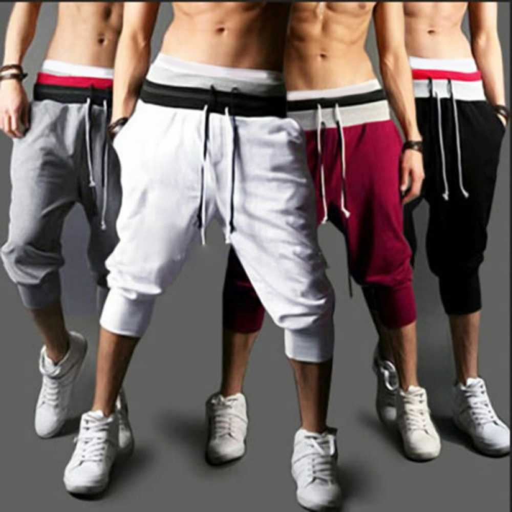 Men's Capri Joggers - Loose Fit Gym Shorts Cropped Sweatpants