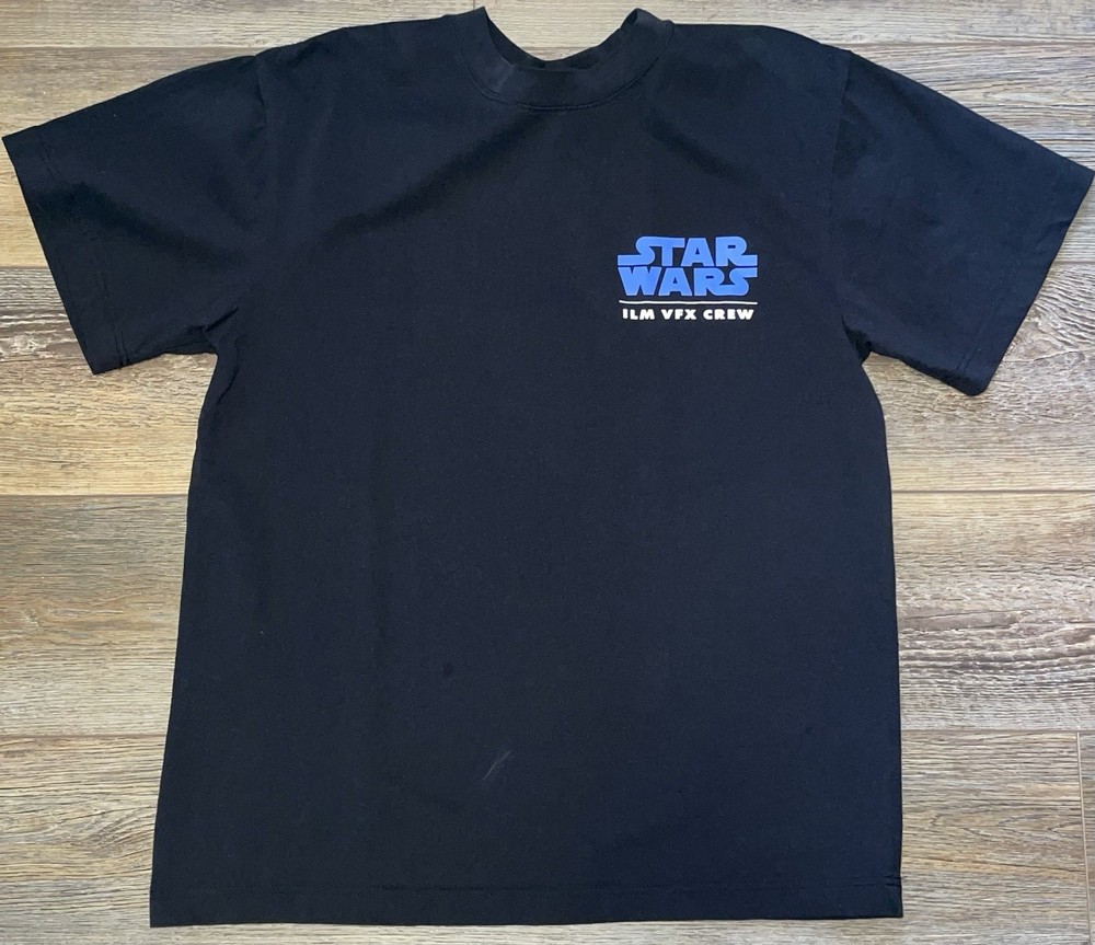 Star Wars The Phantom Menace ILM VFX CAST & CREW Promo HEAVY WEIGHT Shirt mens M