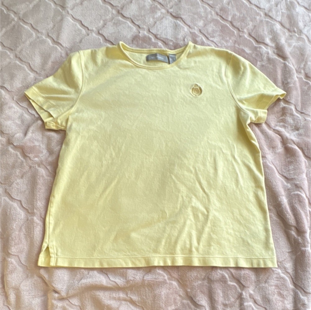 Liz Claiborne Yellow Embroidered Short Sleeve Crew T-Shirt Women’s XL Regular