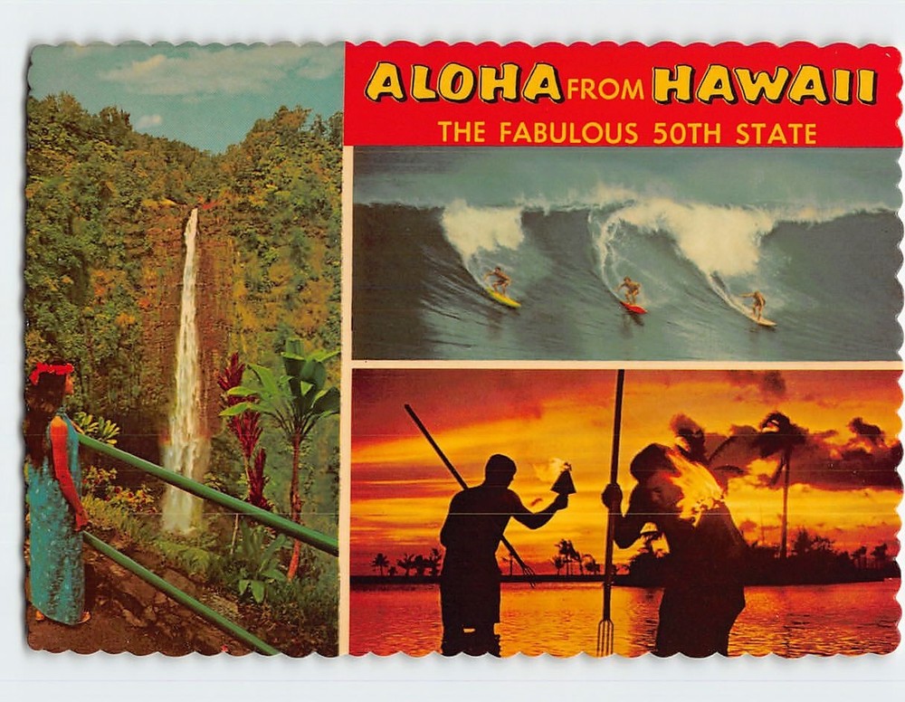 Postcard The Fabulous 50th State Aloha From Hawaii USA