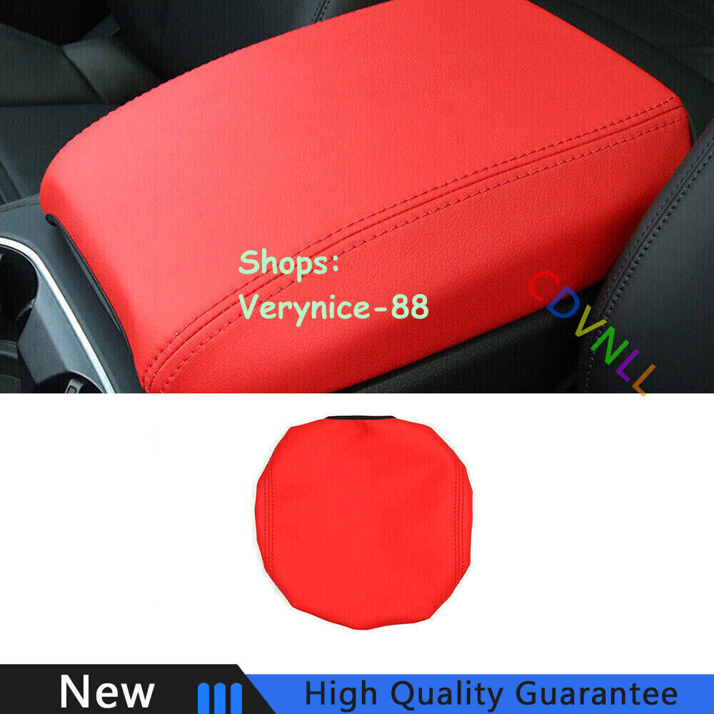 For Porsche Cayenne 2011-2017 Red Leather Central Console Storage Box Cover Trim