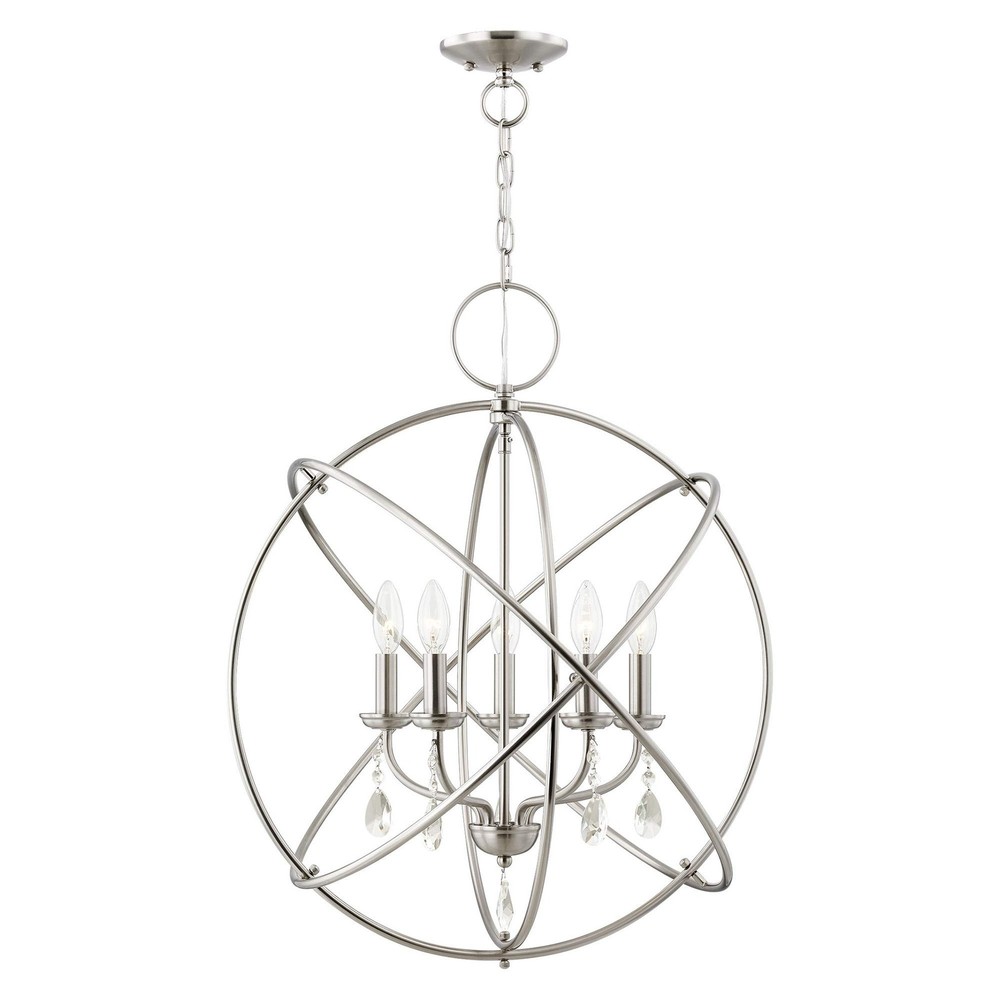 Livex Lighting Aria 5-Light Brushed Nickel Chandelier 40905-91  