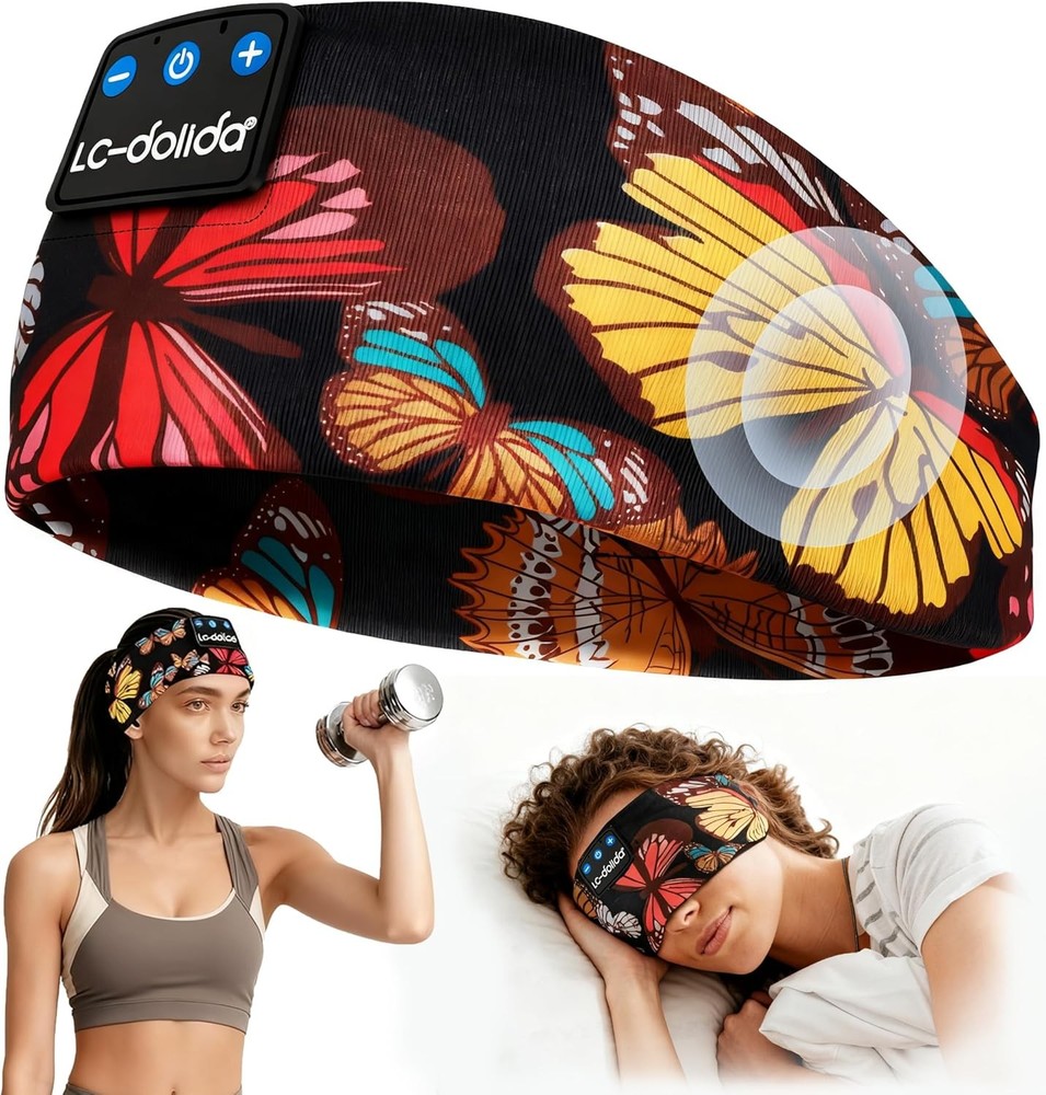 LC-dolida Sleep Headphones Bluetooth 5.4 Headband Wireless Earphones USB-C