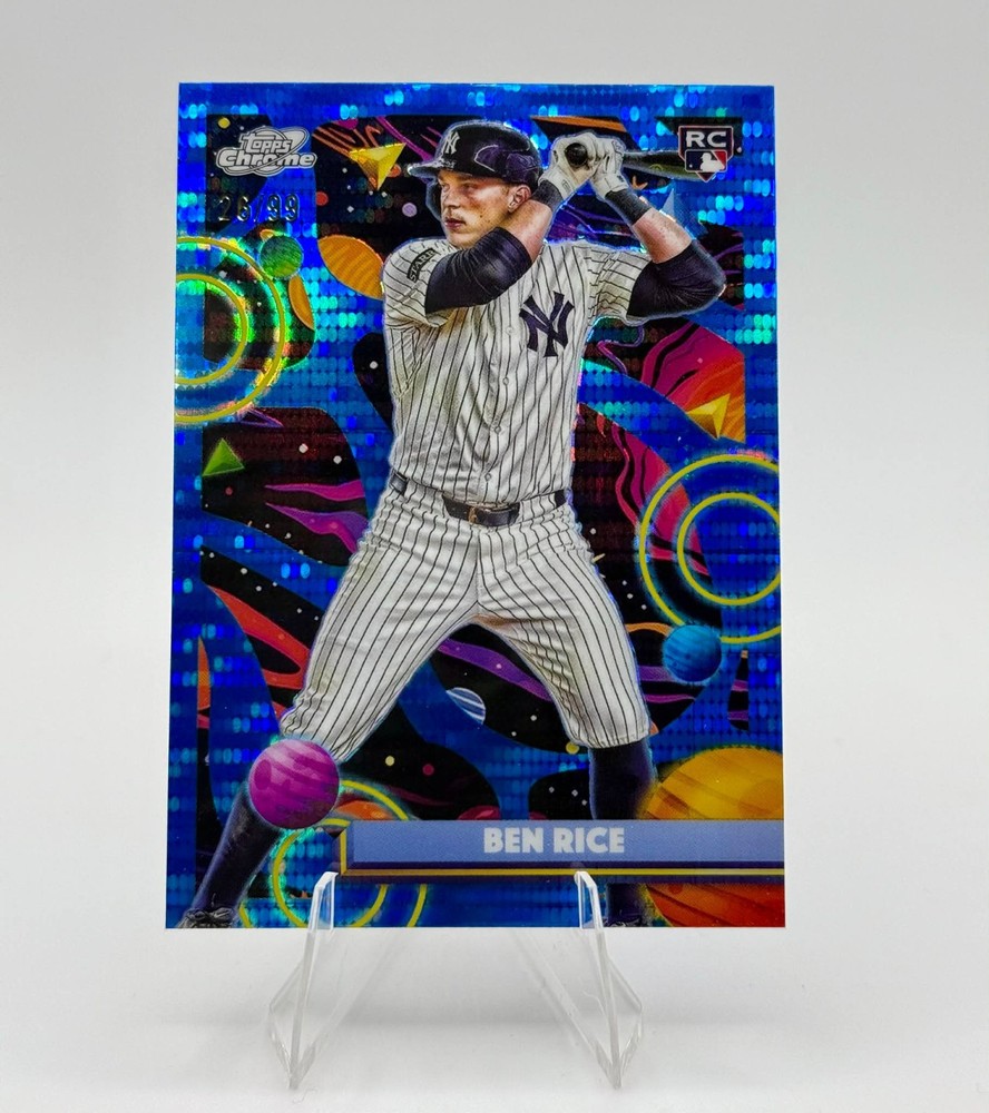 2025 Topps Chrome Cosmic Ben Rice RC Blue Moon Refractor /99 Yankees