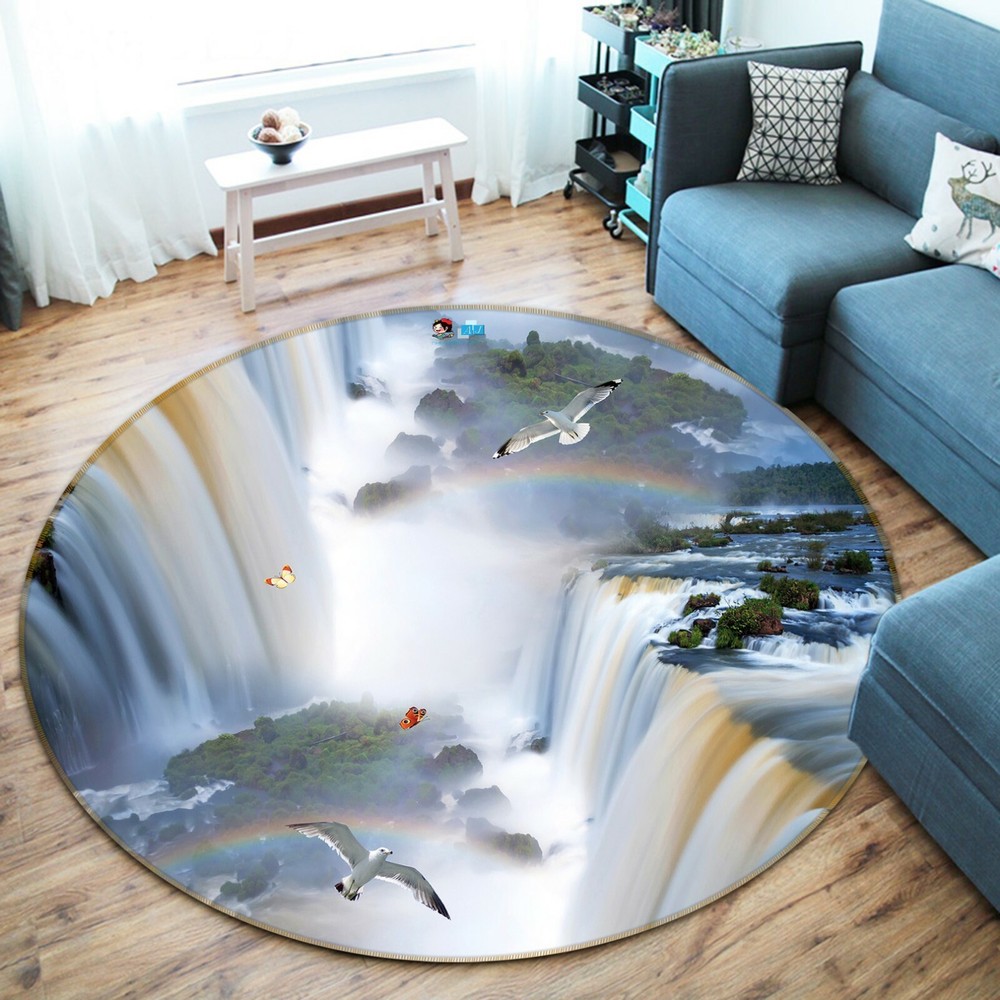 3D Beautiful Waterfall Pigeon NAO9976 Game Rug Mat Elegant Photo Carpet Mat Fay
