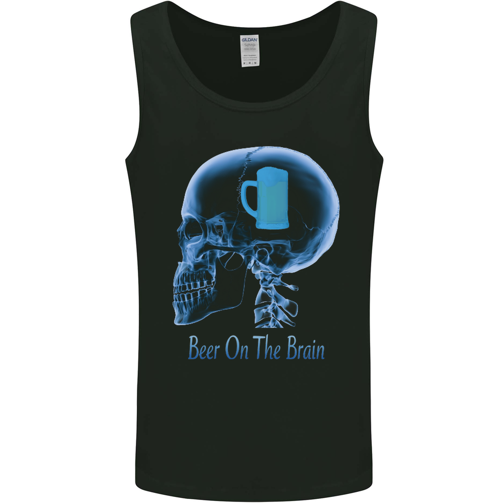 Beer on the Brain Funny Alcohol Larger BBQ Mens Vest Tank Top