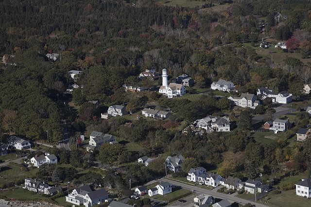 Photo:Cape Elizabeth Maine 2017 Two Lights Aerial View Lighthouses
