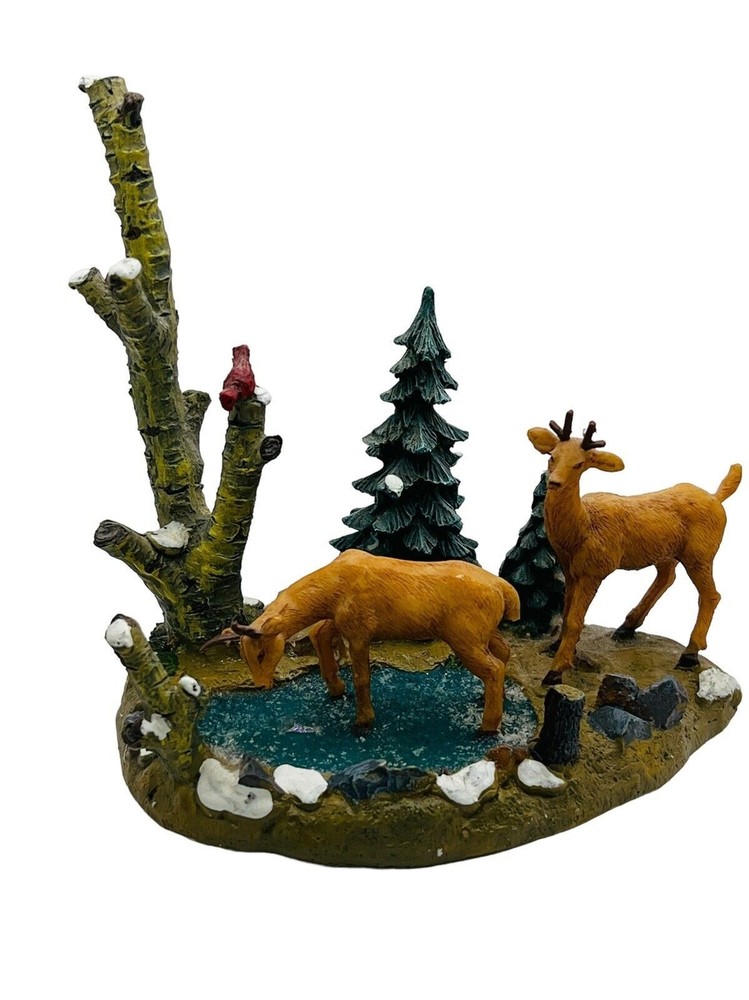 Lemax Coventry Cove Deer Testing Water Christmas Village Accent Decor No Box-image