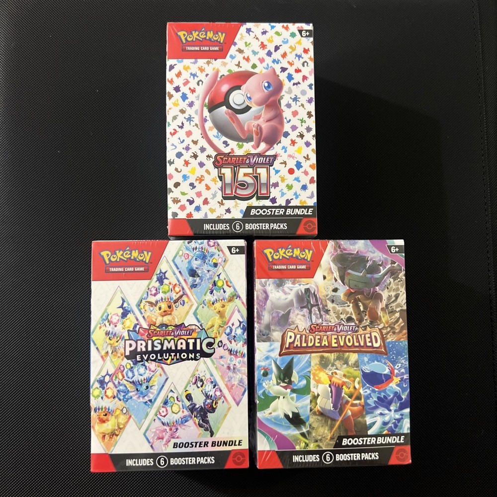Pokemon 151 Paldea Evolved And Prismatic Evolutions Booster Bundles Lot of 3